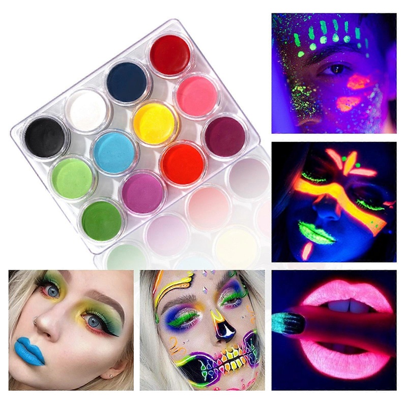 12 Colors Fluorescent Eyeliner Halloween Face Color Painting Set