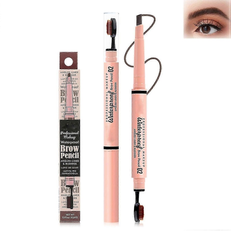 2 in 1 Double Ended Eyebrow Pencil with Replacement Tip, Micro Percision Tip Fill and Defines Brows, Waterproof Micro Eyebrow Pen, No Need to Sharpen