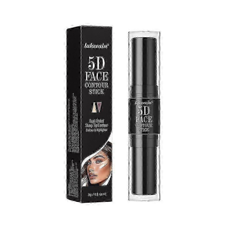 5D Face Contour Stick – Dual-Ended Highlighter & Contouring Cream Stick, Long Lasting Waterproof Makeup, Natural Finish for Cheeks Nose Jawline