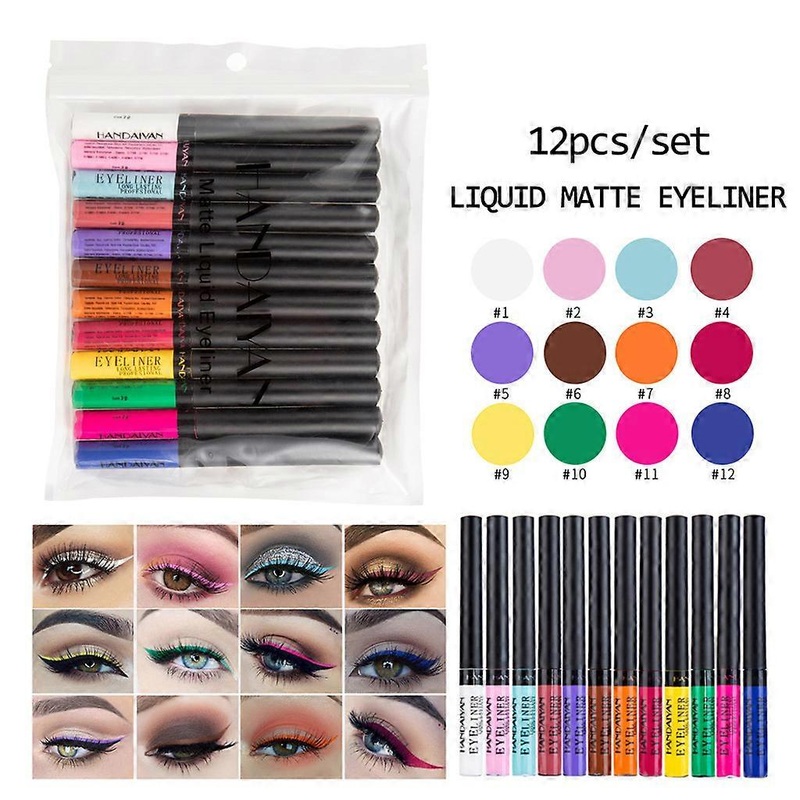 Metallic- Shiny Smoky Eye Eyeshadow Glitter Liquid Eyeliner 12Pcs 80ml