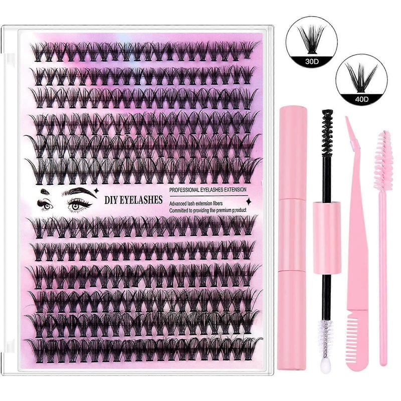 Segmented False Eyelash 12 Rows Large Capacity Adhesive Tweezer Set Combination