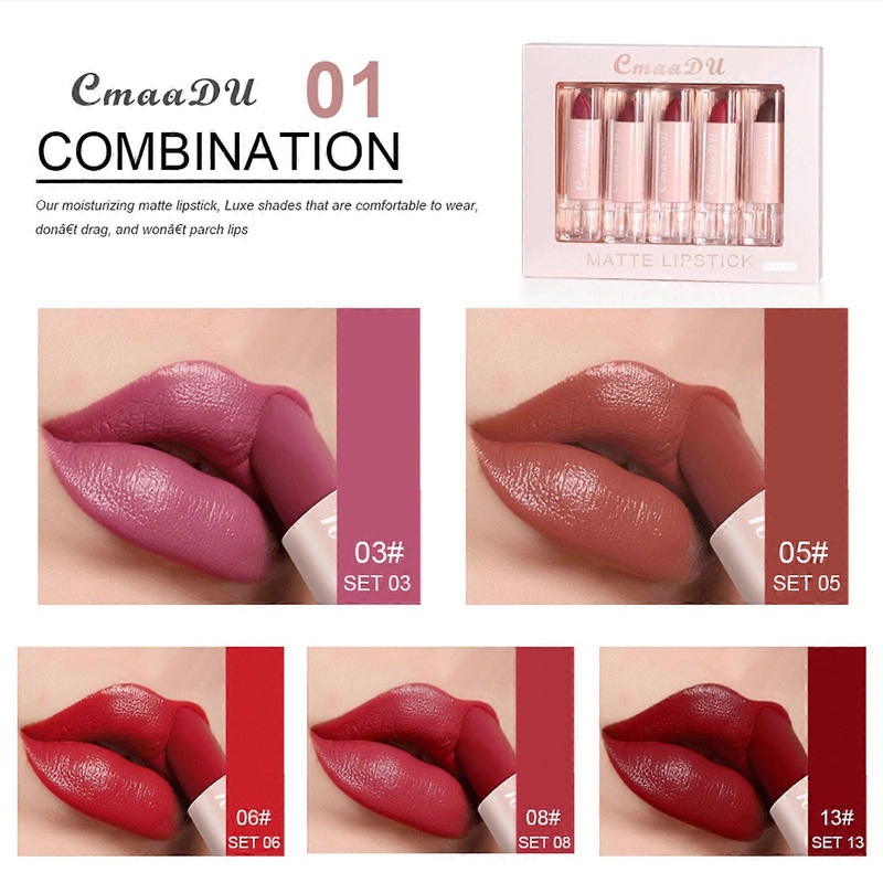 Semi-matte Moisturizing- Lipstick Matte Lip Gloss Set