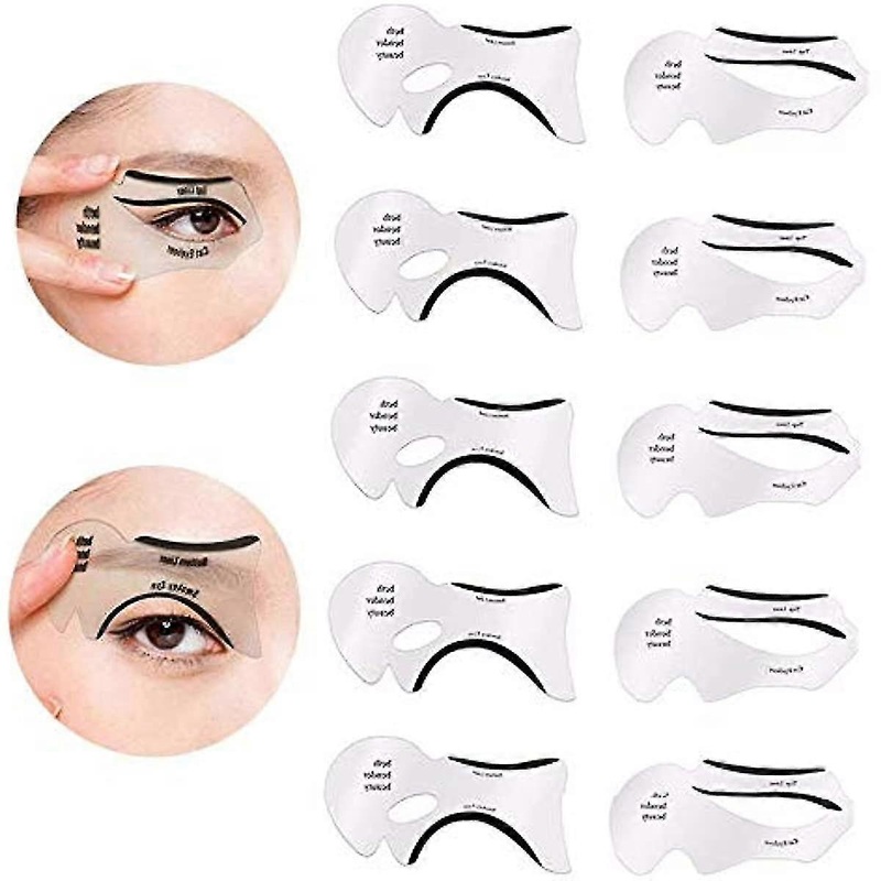 10 Pcs Eyeliner Stencil Cards Eye Liner Stickers For Perfect Smokey Eyes, Eyeliner Winged Cat Eyes Makeup Tool For Beginner & Professional Makeup