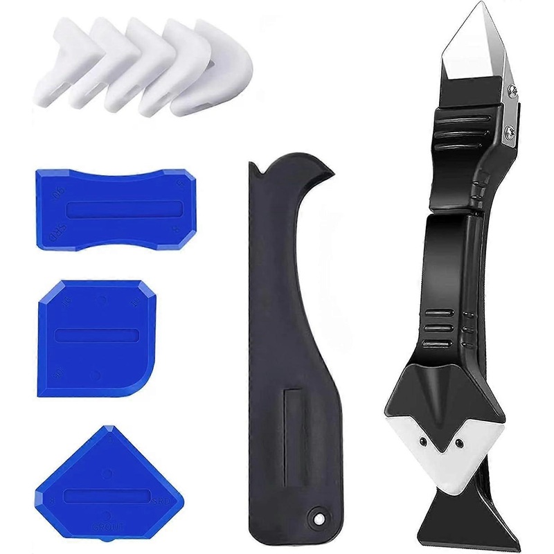 10 Pcs Silicone Remover Tool Set 3 in 1 Grout Scraper Sealant Remover Blue Sealant Tool Silicone Grout Remover Tool Grout Smoother for Bathroom Kitche