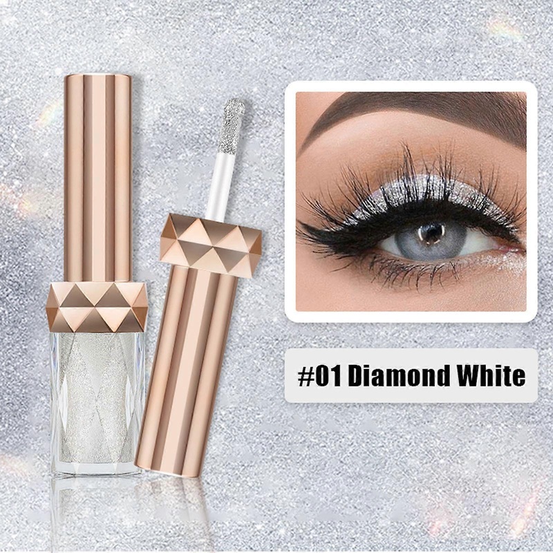 6 Color Liquid Glitter Eyeshadow European And Pearlescent Monochromatic Liquid Eye Shadow Pearl Diamond Makeup Glitter Sequin Eye Shadow Liquid 3ml