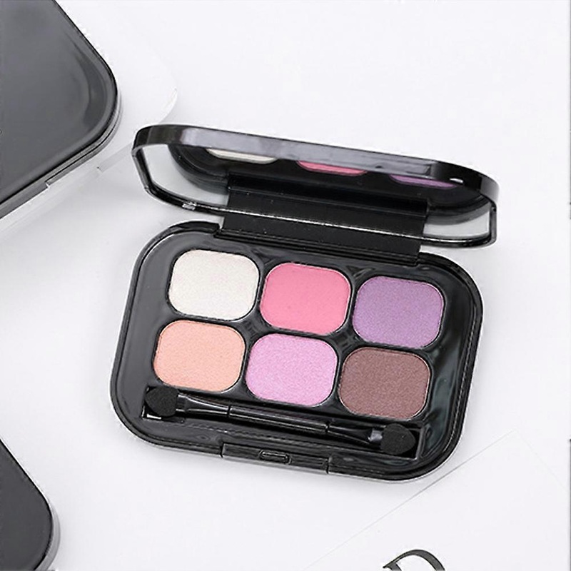 6Color Watyerproof Matte&Glitter Eyeshadow Compact Eyes Pigment Palette Makeup Cosmetic 03