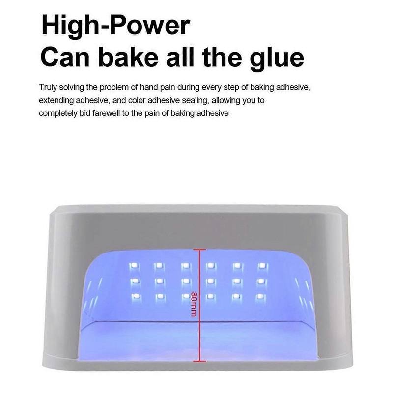 UV Nail Lamp Gel Nails,45LED Nail Lamp with 4Timer Mode,Gel Nail Lamp Decorated with Sparkling Nail Rhinestone White(EU)