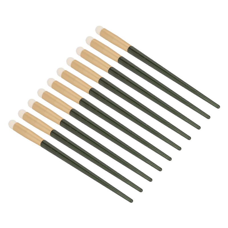 10pcs Lip Makeup Brush Soft Portable Thickened Aluminum Tube Round Head Lip Blending Brush