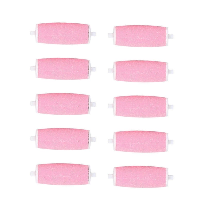 10pcs Replacement Roller Refill Heads for Pedi Micro Abrasive Particles Wet Dry Electronic Foot File Refill for Hard Rough Dry Callused Skin Pink