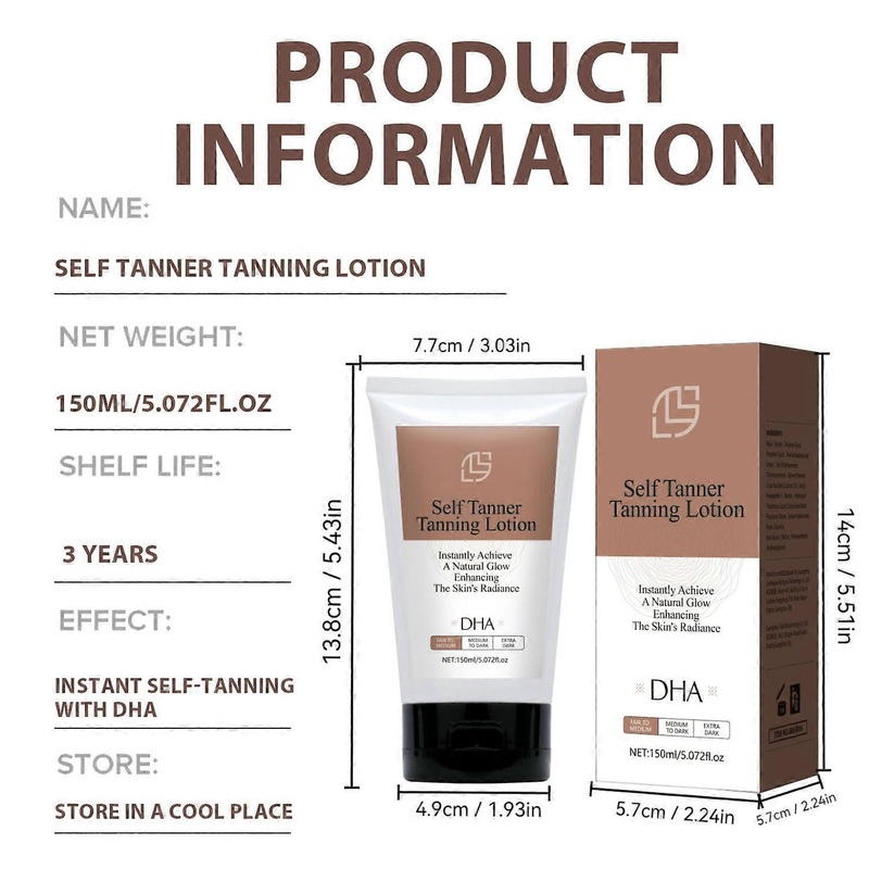 150ml Concealing Tanning Lotion: The natural choice for even skin tone.