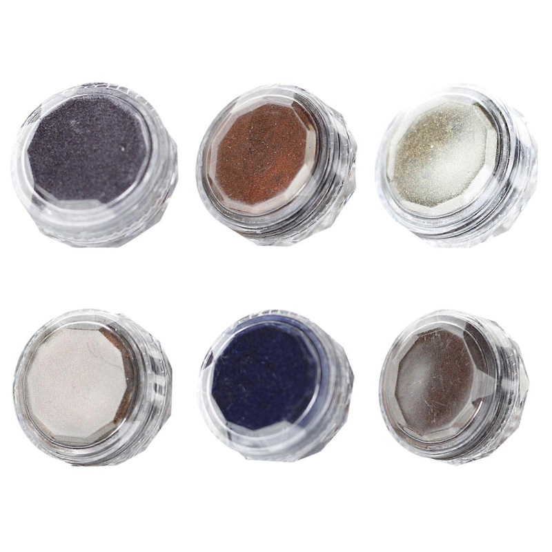 Maillard Style Coffee Brown Mirror Glitter Effect Chromes Pigment Powder Manicure Tips With Sponge Applicators E49