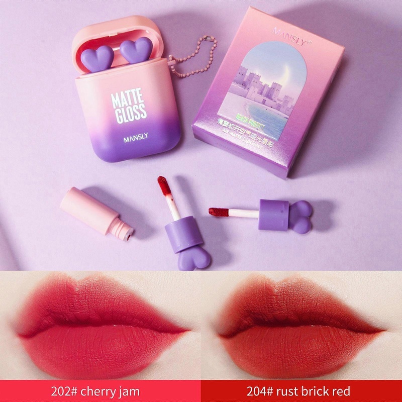 Manshili Loves The Beginning Of The Opening Matte Lip Glaze Double Tube Two-color Texture Matte Whitening Moisturizing Lipstick