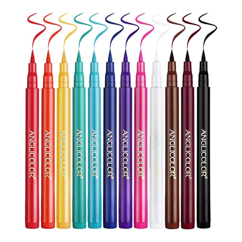 Set of 12 Pearlescent Eyeliner Pencils: Halloween makeup that dries quickly.