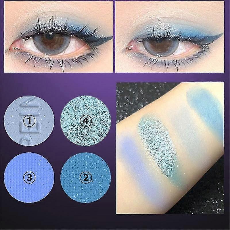 Pearlescent 4-Colour Eyeshadow Palette – Smoky Eye Makeup with Shimmering Pigments for Daily Wear
