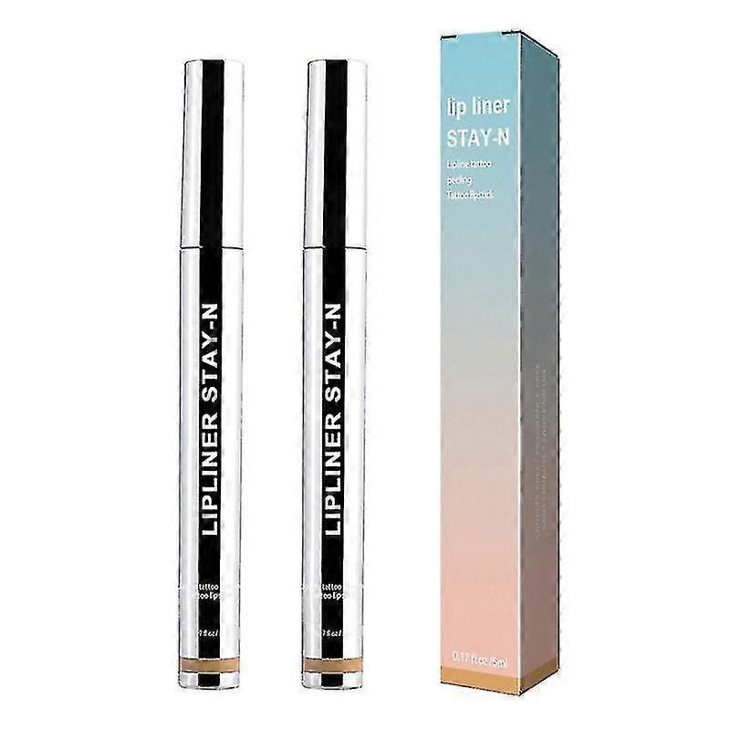 2pcs Lip Liner Peel Off Lip Tattoo Lip Stain Long Lasting Stay In Makeup Nourishing