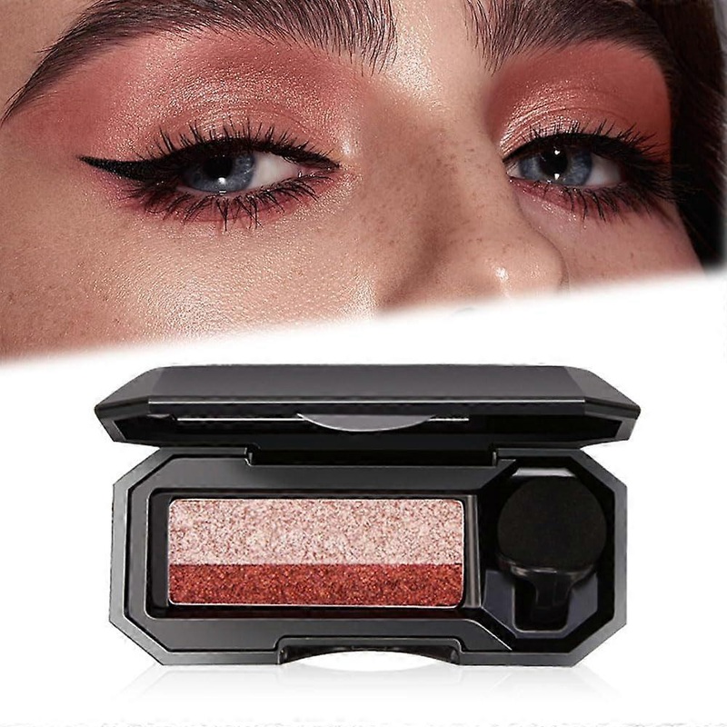 Two-Tone Eyeshadow,Two-Tone Makeup Eyeshadow,Waterproof Durable Eyeshadow Lazy Eyeshadow Stamp