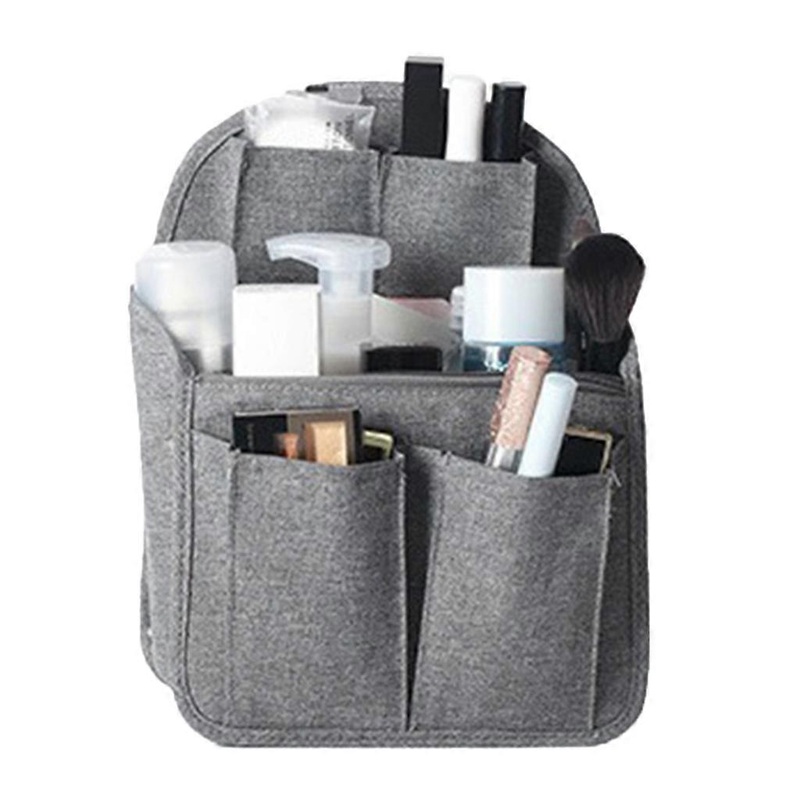 Backpack Organizer Insert Nylon Organizer Insert for Backpacks Rucksack Shoulder Bag Women Divider Foldable  Gray S
