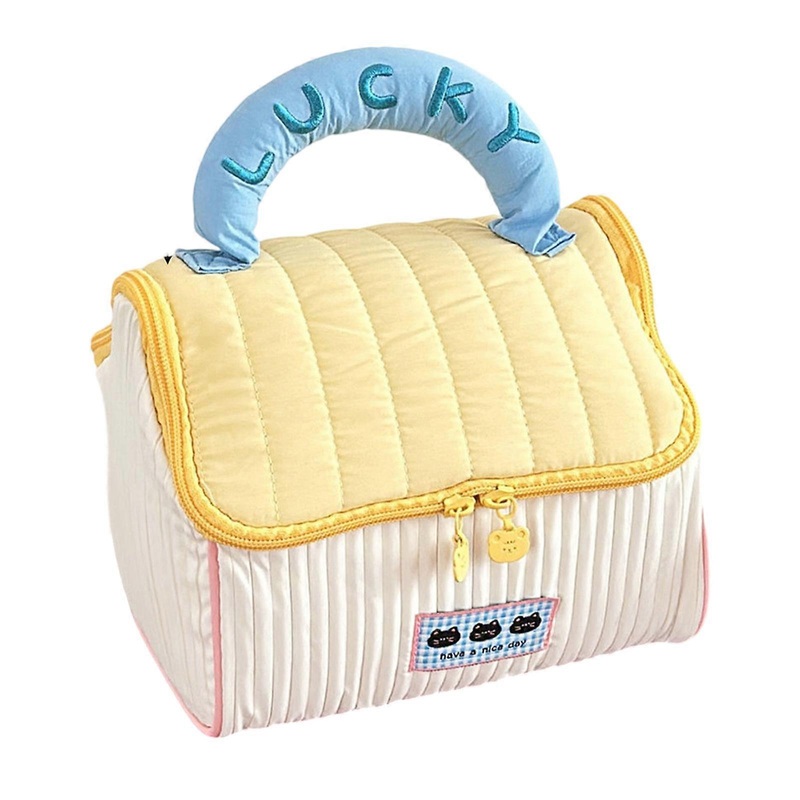 Eye Catching Polyester Makeup Pouch Offering Ample Storage Casual Handbag Travel Cosmetic Bags For Your Beauty Essential  Yellow