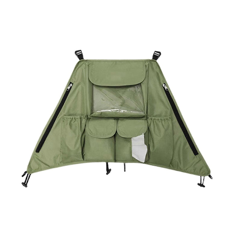 Multi Pocket Strollers Storage Bag Infant Carriage Accessory Organiser Expand Storage Capacity for Families Travel  Matcha green