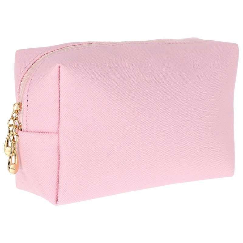 Square Makeup Bag for Women  Large Capacity PU Storage Pouch for Travel & Daily Use, Cross Pattern Design Cosmetics Organizer