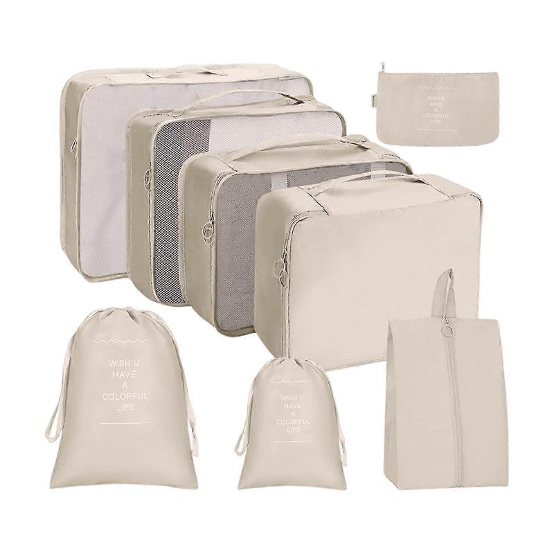Waterproof 6-Piece Luggage Organizer Set with Packing Cubes, Clothing & Cosmetic Bags for Travel