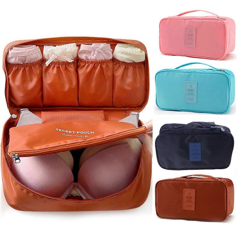 Women Divider Organizers Multifunctional for Bras Underwear Sock Necktie Clothing Lingerie Storage Bag Travel Light Blue