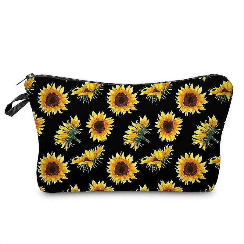 Women’s Cosmetic Bag, Sunflower Waterproof Cosmetic Bag, Large Capacity Toiletry Bag, Travel Accessory Gif