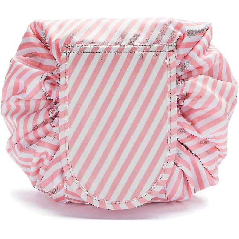 (pink Stripes) Toiletry Bag, Quick Make-up Cosmetic Bag Toiletry Bag With Drawstring