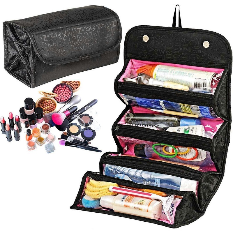 Water Resistant 4 in 1 Hanging Roll Up Travel Makeup Bag