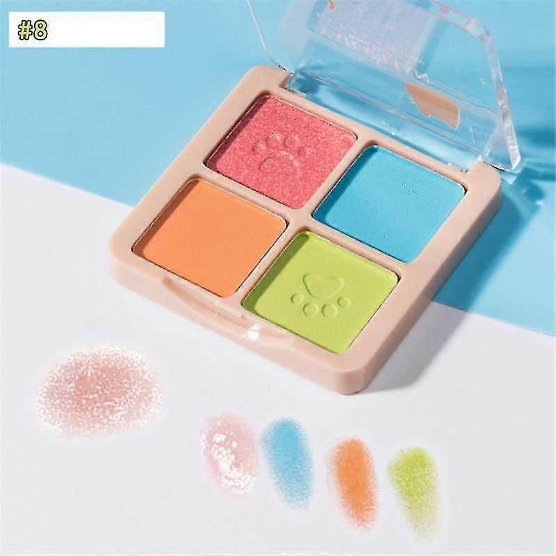 4 Color Eyeshadow Palette Brighten Eyes 1pcs Cosmetics Female Makeup Sapphire Blue Green Cute Glitter Matte Eyeshadow Summer