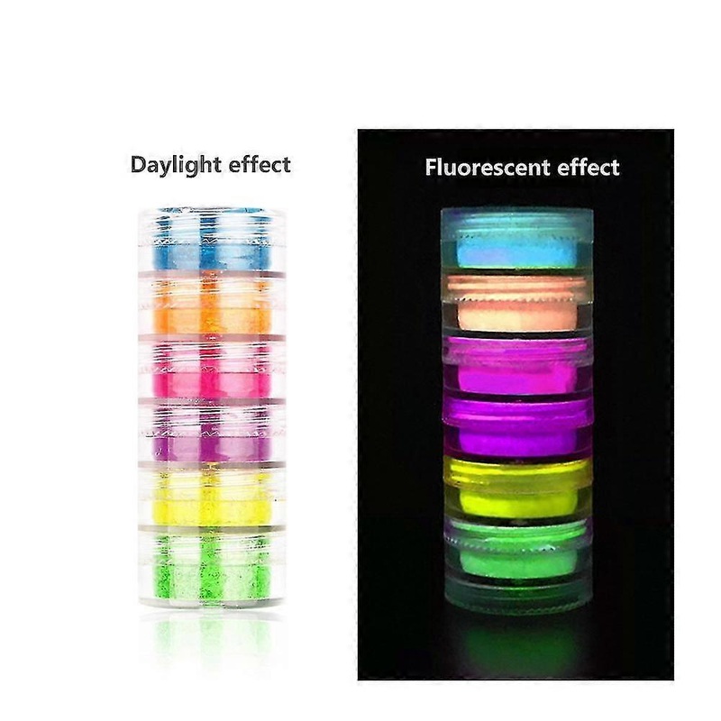 6 Colors Eyeshadow Diamond Glitter Eye Shadow Mixed Neon Powder Matte Mineral Sequins Nail Powder Makeup Diy Decoration Eyes