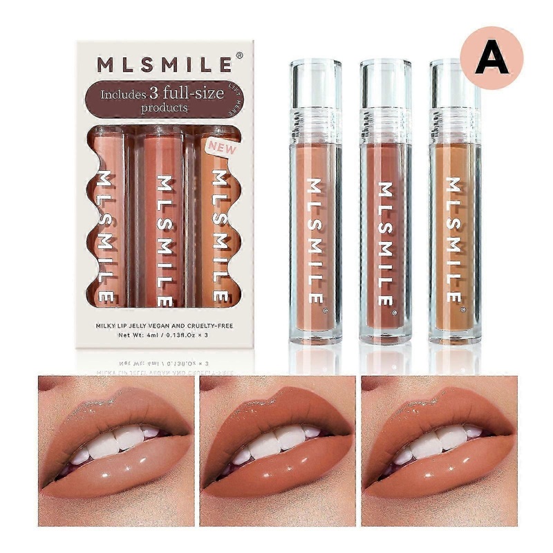 Hydrating Lip Oil Set, 3Pcs Moisturizing Glossy Lip Oil Glow, Nourishing Tinted Plumping Lip Balm Lip Stain Tint, Long Lasting Shiny