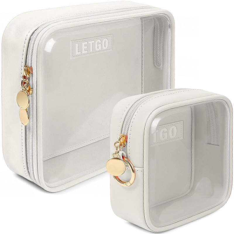 TSA approved clear makeup bags set for all, large + mini