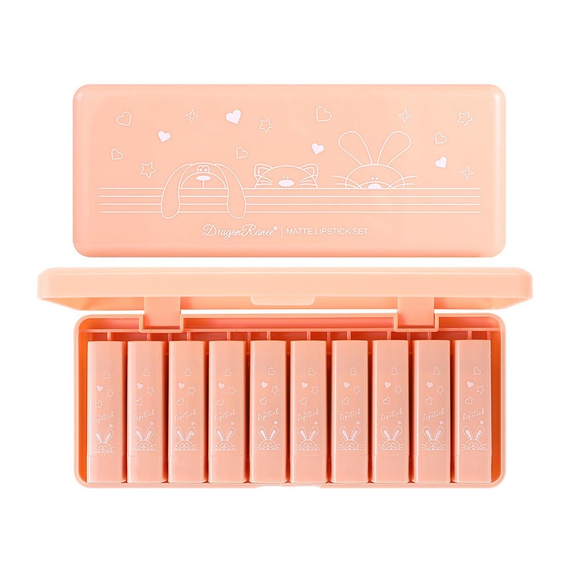10pcs Mini High Pigmented Lipstick Long-lasting Sweat Proof Lipstick For Party Cosplay Makeup