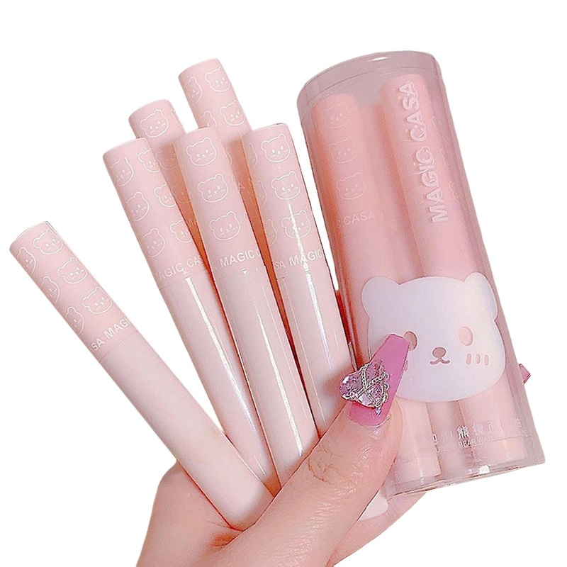 6pcs Mirror Lipstick Premium Lip Gloss Waterproof Sweatproof Non-fading Lipstick Makeup Gift For Girls And Women