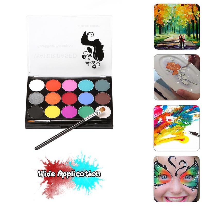 Face Paint Kit Professional Water Based Body Paint 15 Colors Washable