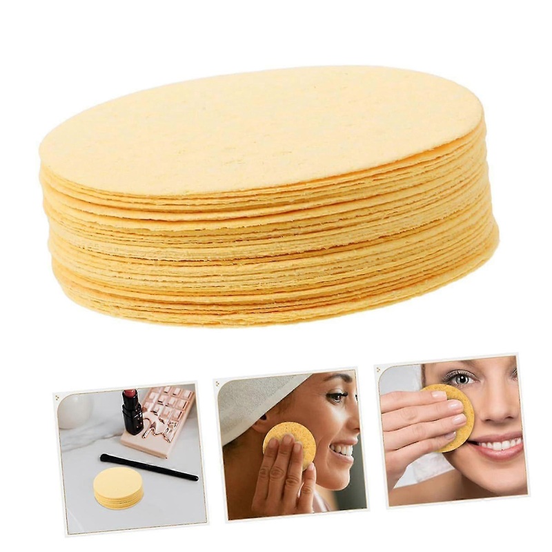 10/50 PCS Compressed Facial Sponges – 100% Natural Cellulose Face Cleansing Sponge Spa Sponges for Face Cleansing, Massage, Pore Exfoliating, Mask, Ma