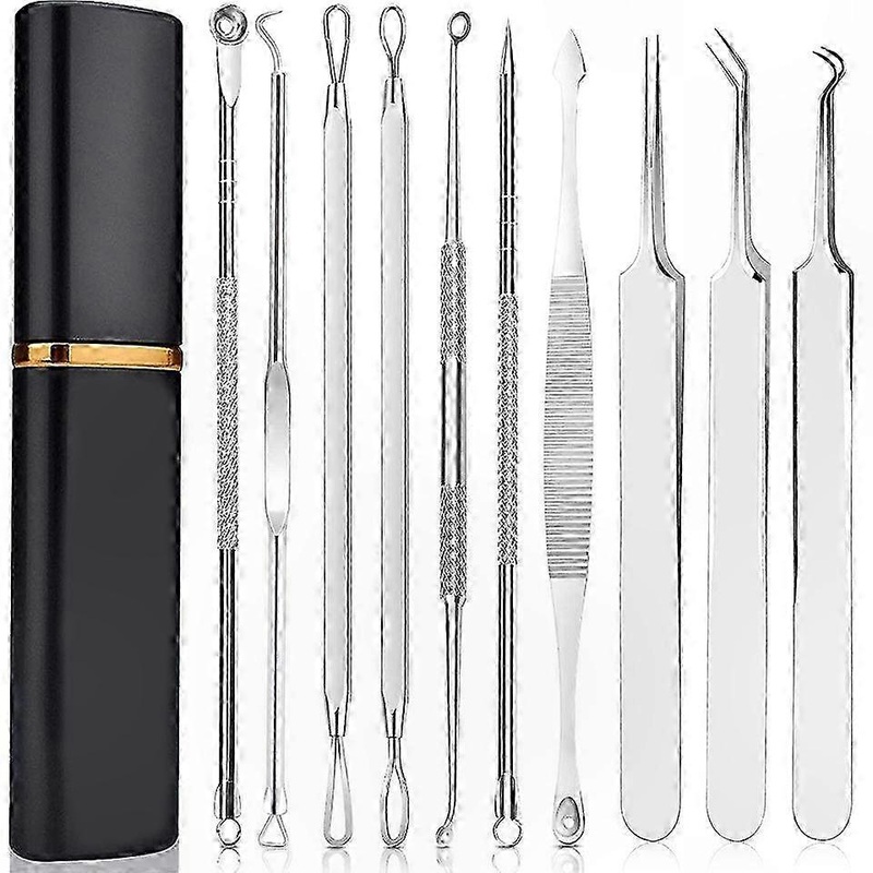 10Pcs Acne Removal Kit for Blackheads and Pimples Stainless Steel Tool Set