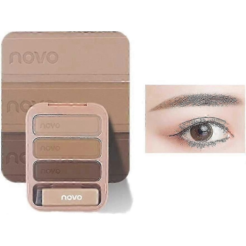 3 Color Eyebrow Powder Palette Set, Easy To Color, Waterproof, Long Lasting, With Brush And Mirror