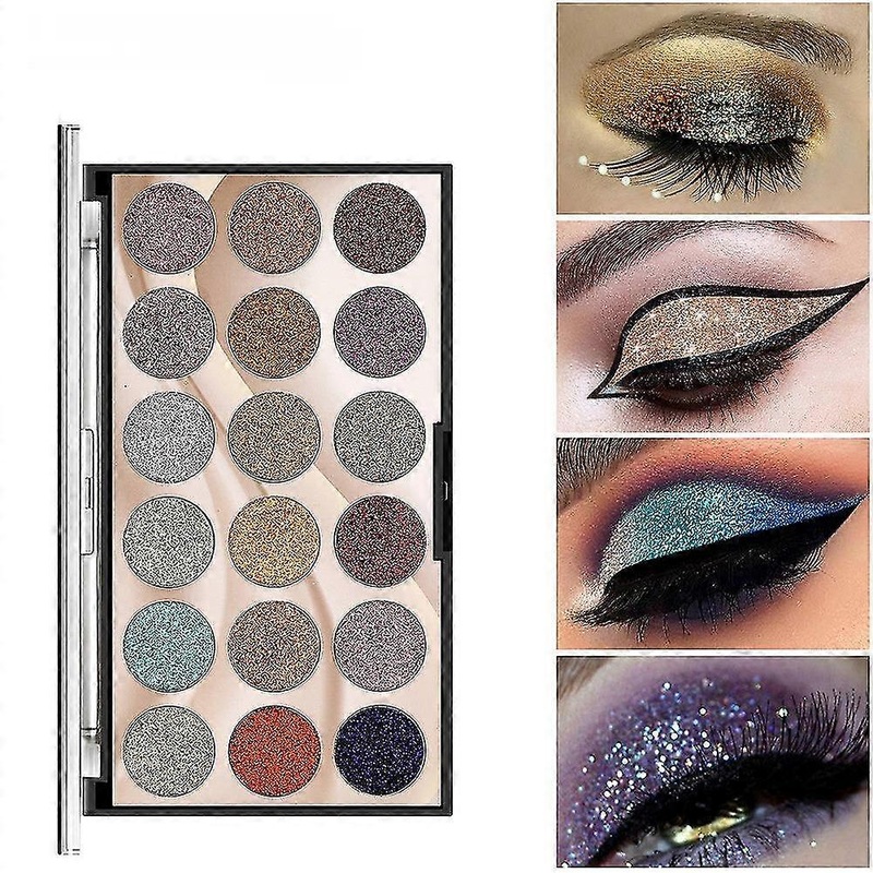 18 Colors sequins glitter internet celebrity eyeshadow stage eye makeup glitter powder highlight shimmer eyeshadow palette