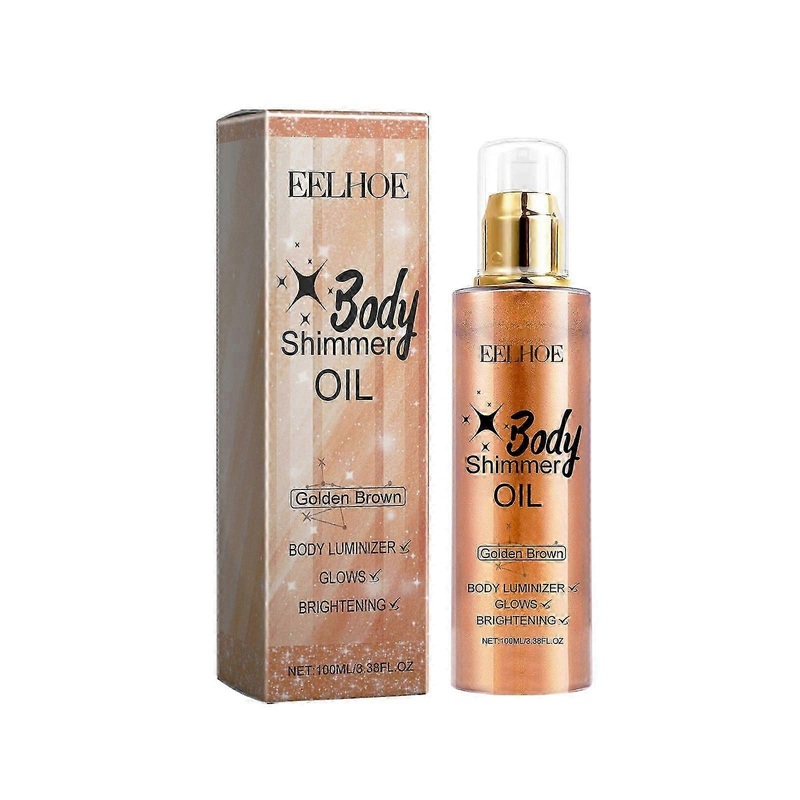 Eelhoe Body Golden Brown Glitter Oil Face Repair Full Body Party Beach Glitter Oil