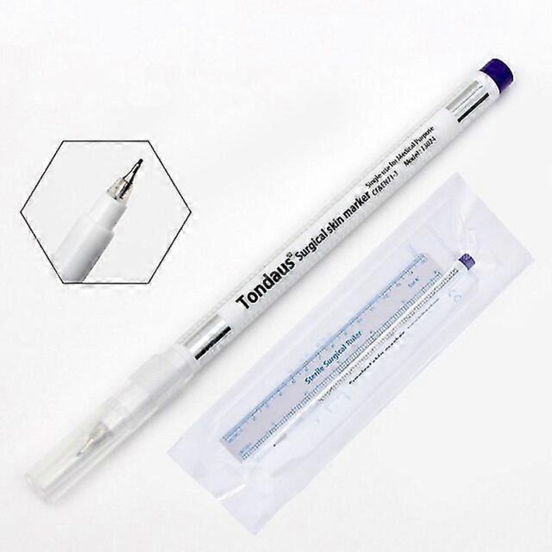 White Surgical Eyebrow Tattoo Skin Marker Pen Tool Accessories Tattoo Marker Pen With Measuring Ruler Microblading Positioning