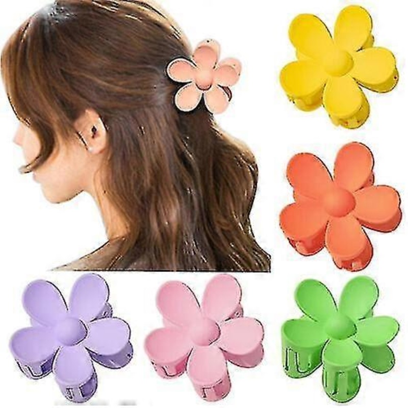 Women Large Flower Hair Claw Clamps Frosted Large Hair Clips Women Headwear Claw