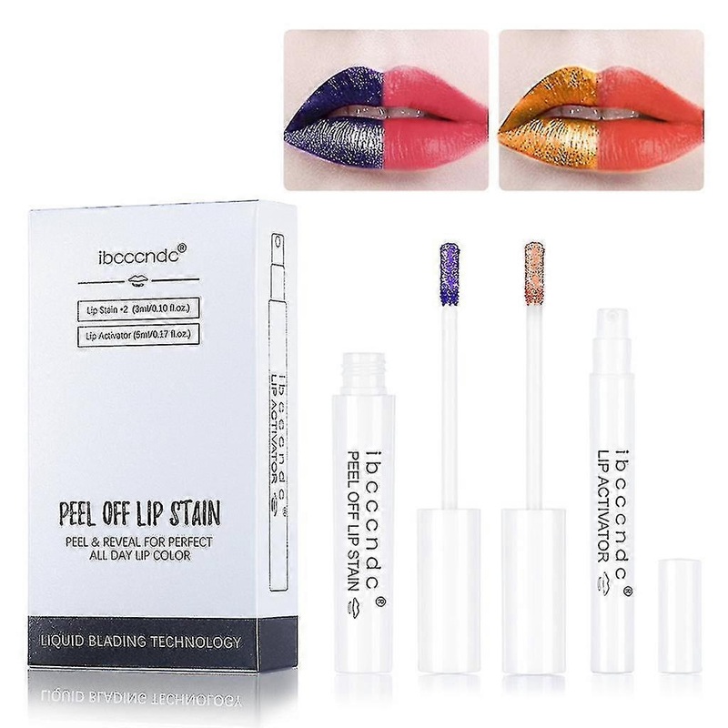 2 Pcs Tattoo Peel Off Lip Tint Long Lasting Waterproof Lip Stain