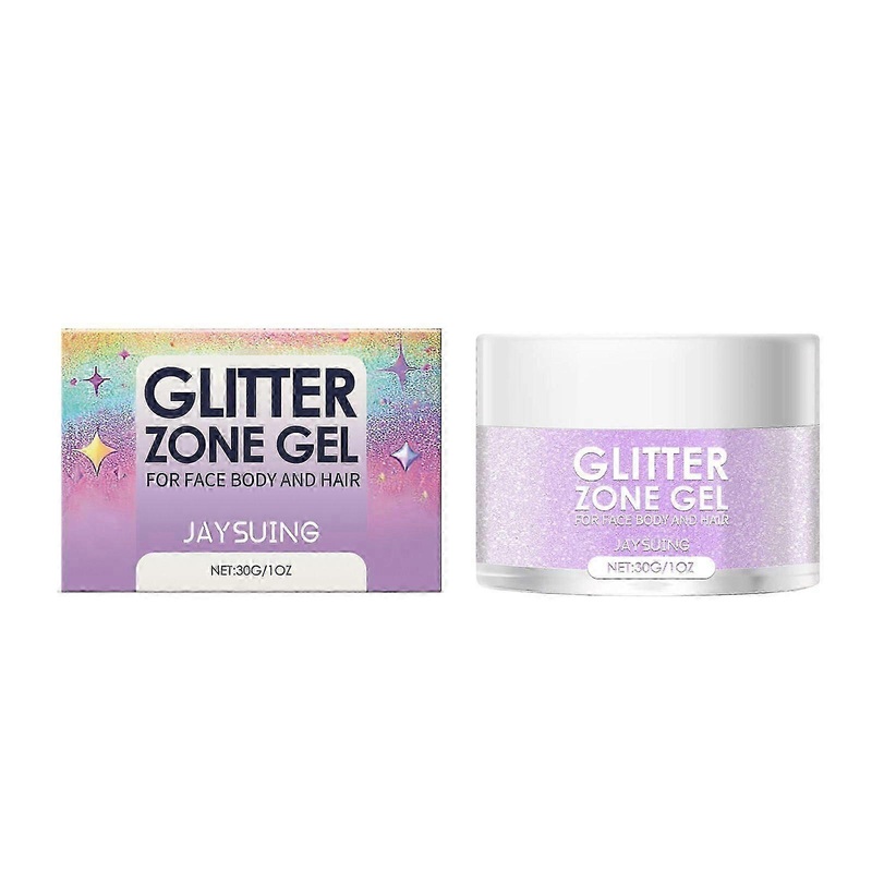 Jaysuing Neon Purple Glitter Gel Party Prom Hair Body Natural Brightening Colorful Glitter Gel