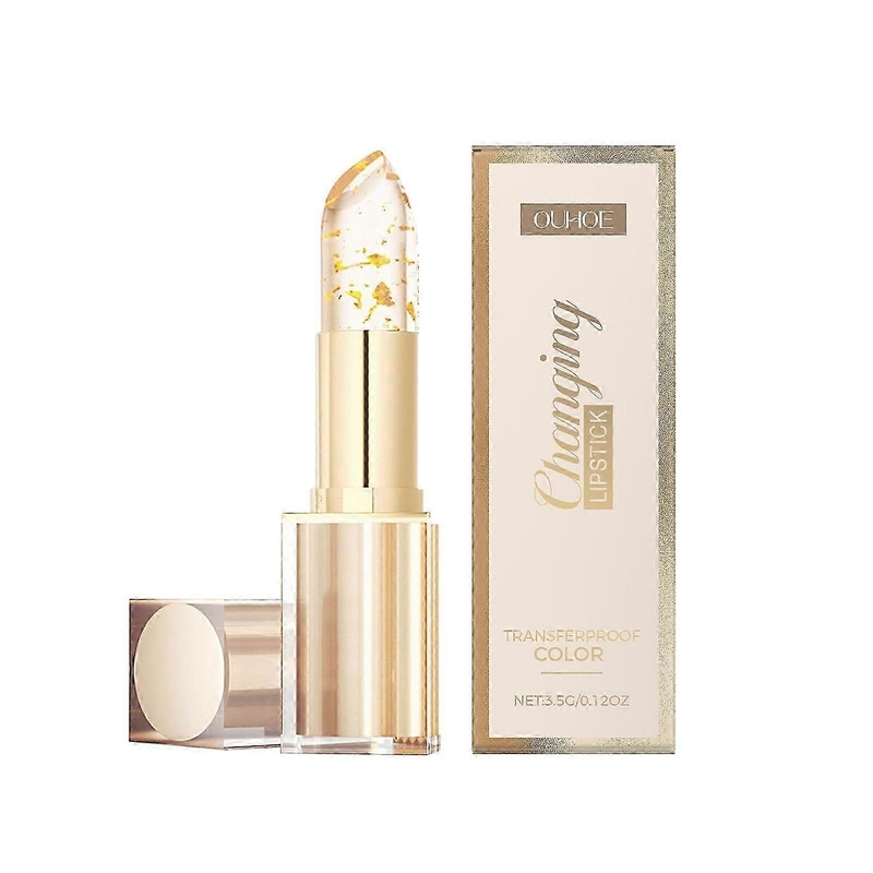 OUHOE Gold Foil Color-Changing Nourishing Lipstick Nourishing and moisturizing water-light glass soft lip skin non-greasy lipstick