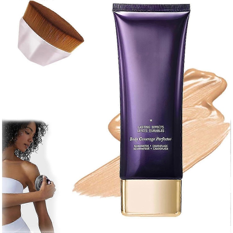 All-Over Complexion Perfector & Brush, Long-Lasting Body Coverage Perfector, Leg & Body Makeup Tattoo Cover Up Makeup Cream