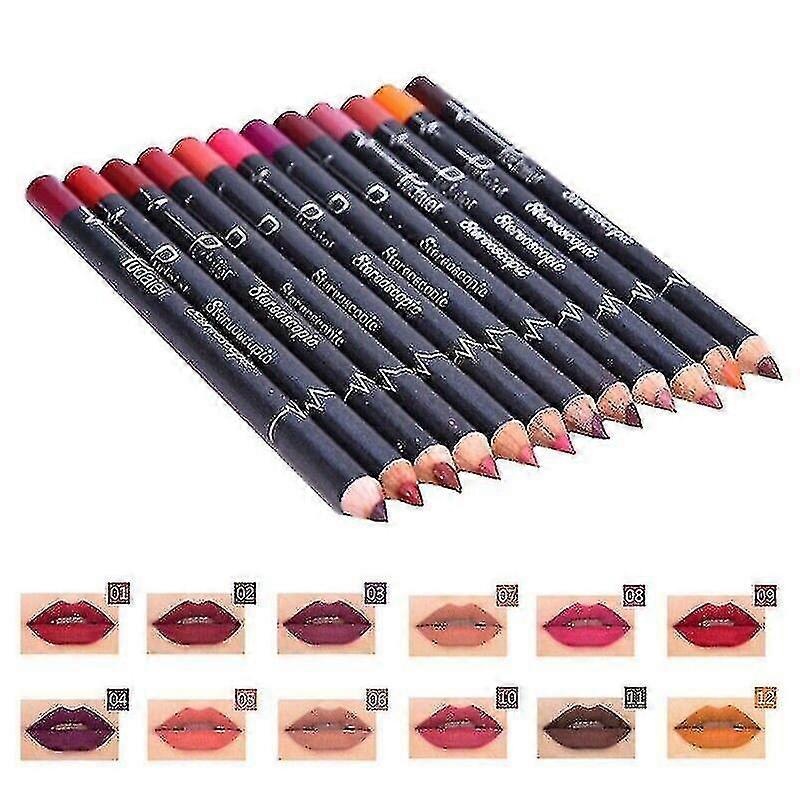 6pcs Waterproof Pencil Lipstick Long Lasting Makeup Matte Lip Liner Pen36 Colors