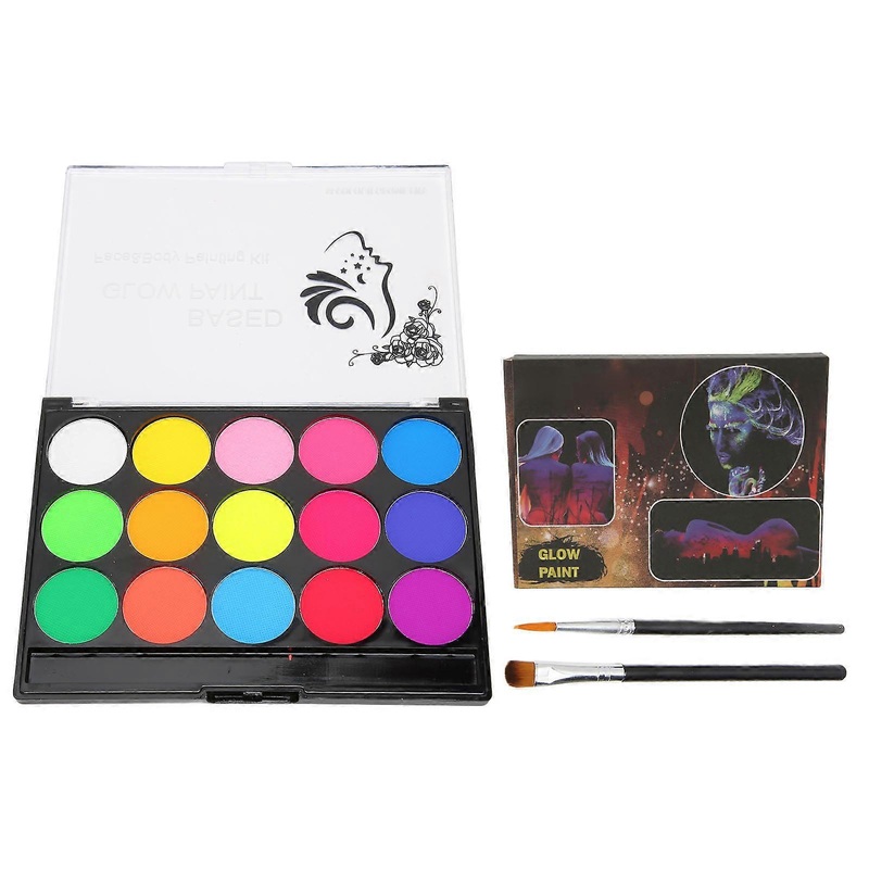 Fluorescent Kit 15 Colors Easy Dry Water Soluble Lasting Face Body Paint Kids for Halloween Cosplay
