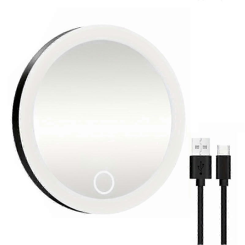 10X 20X 30X Magnifying Mirror with LED Light – USB Rechargeable, Dimmable, Suction Cup – Portable Travel Makeup Mirror for Men & Women
